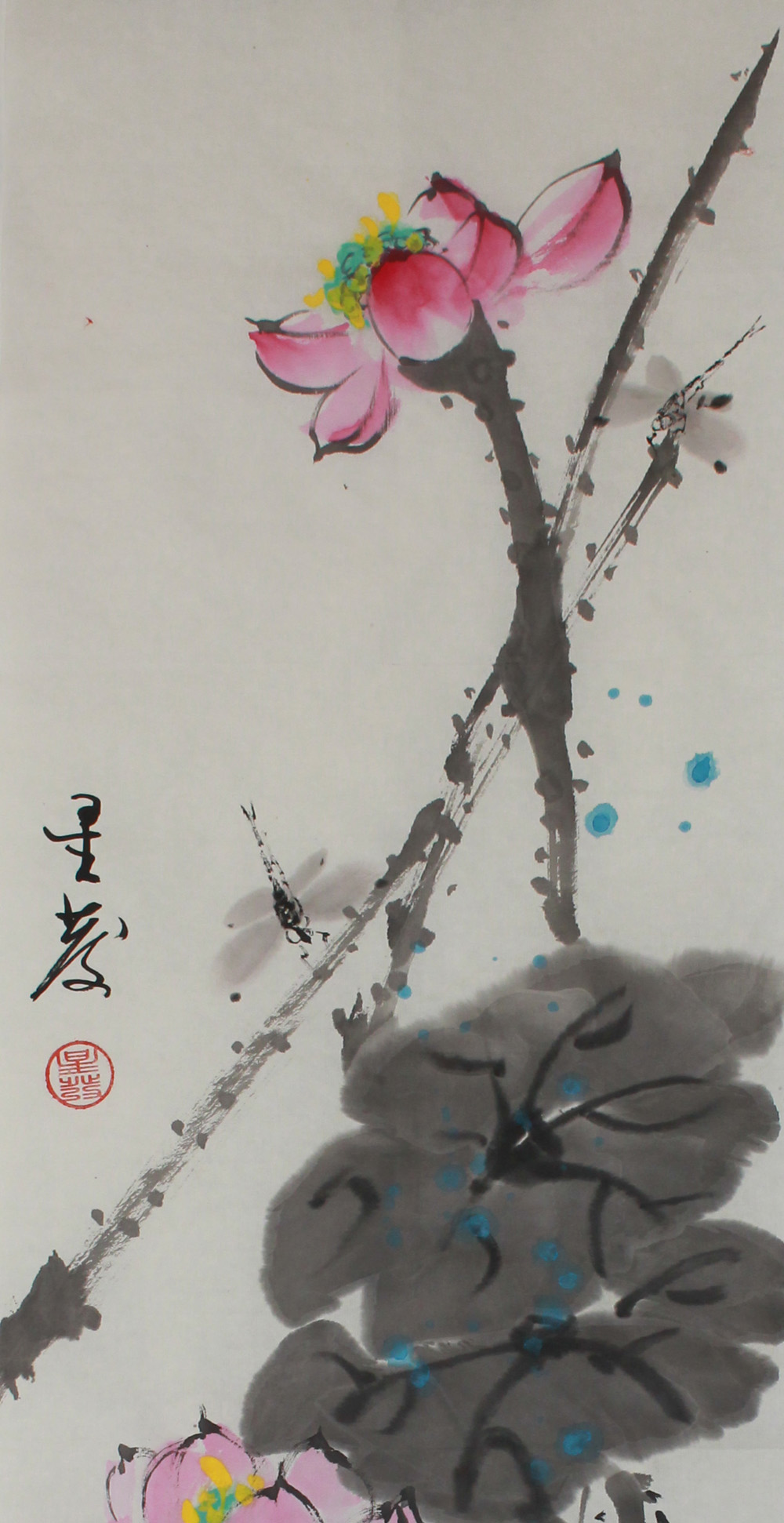 赵兴发《荷花》4尺对开